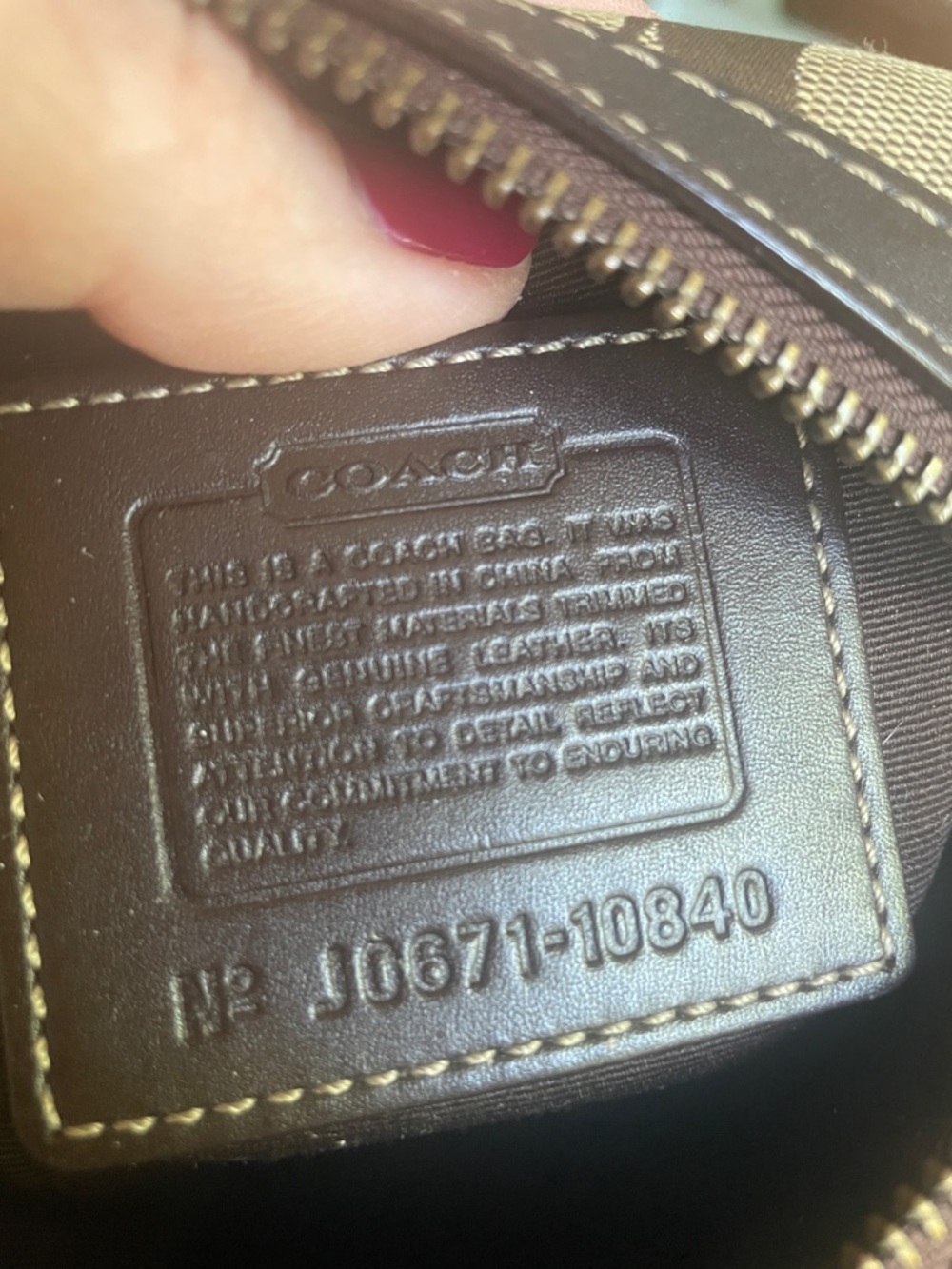 Coach Brown Signature Canvas Crossbody with Dark Brown Trim As Is - Picture 13 of 15